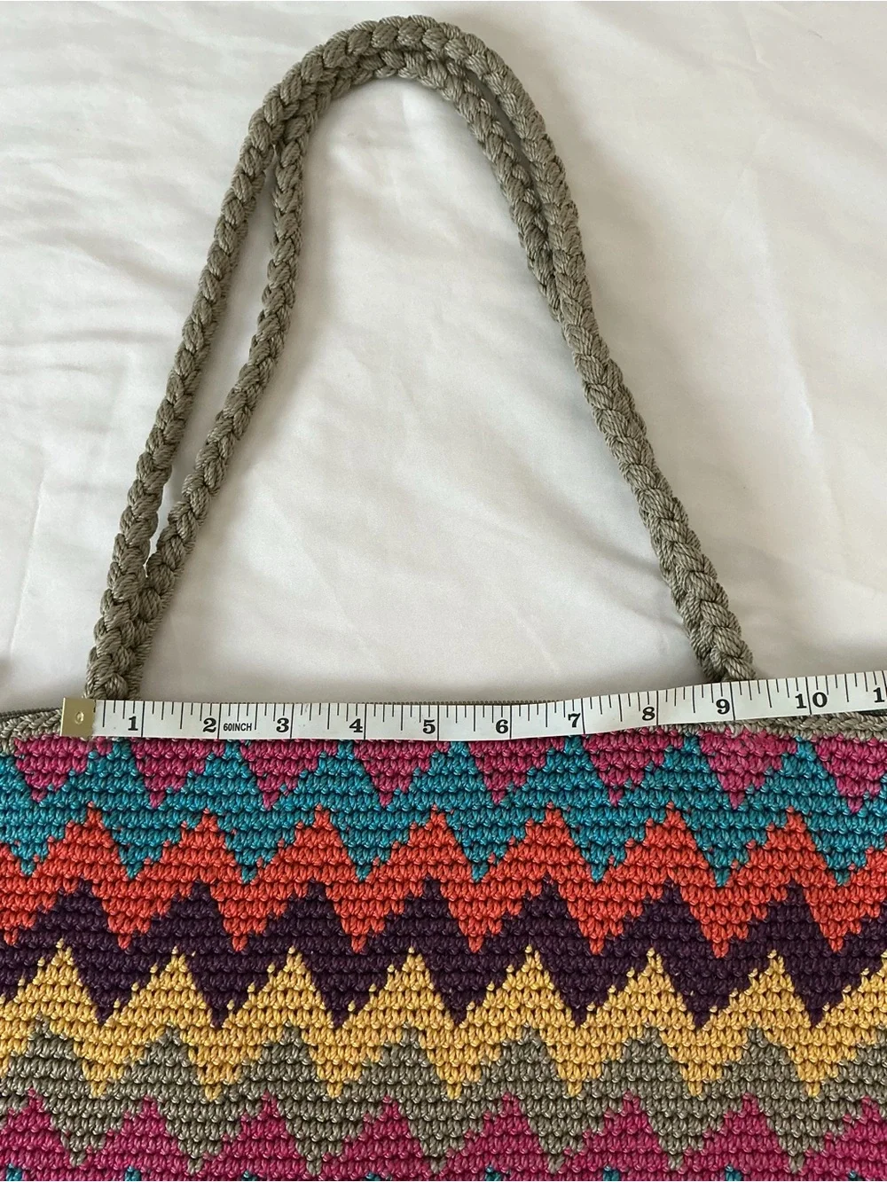 The Sak Multicolor Zigzag Crochet Tote with Purple Base - Picture 4 of 15